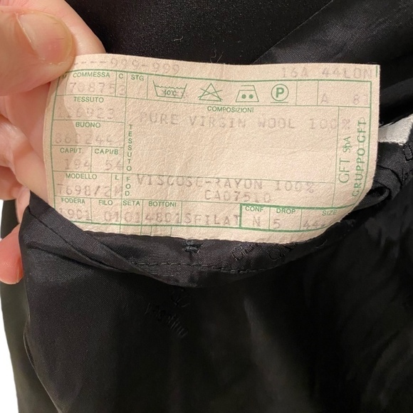 Vintage VALENTINO UOMO Men's Black Virgin Wool Tuxedo Jacket 44L - Picture 10 of 15